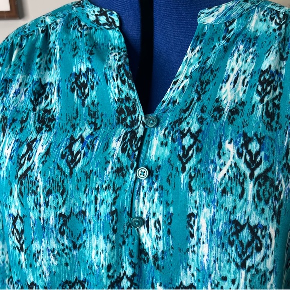 Womens Blue 3/4 sleeve shirt Faded Glory plus size 2XL f - Picture 5 of 8